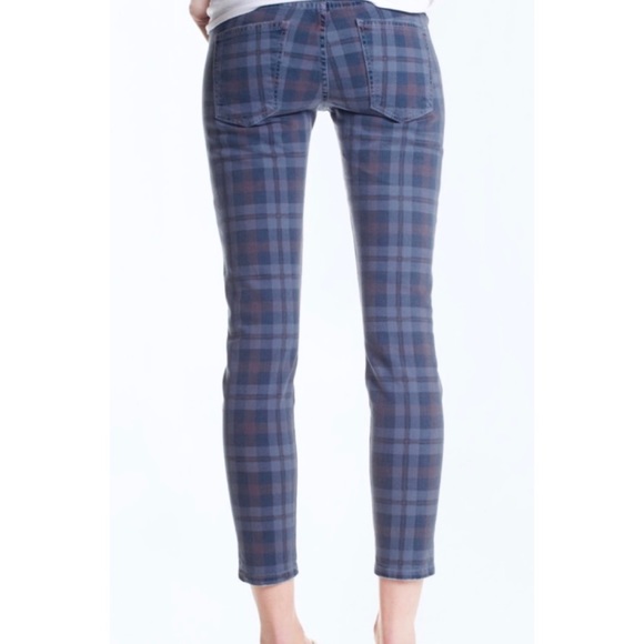 CURRENT/ELLIOTT • The Stiletto Lake Plaid Low-Rise Skinny Jeans - Picture 3 of 14